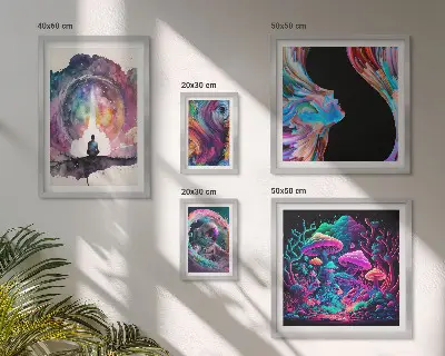 Képkészlet nappaliba szürrealista kozmikus inspirációk