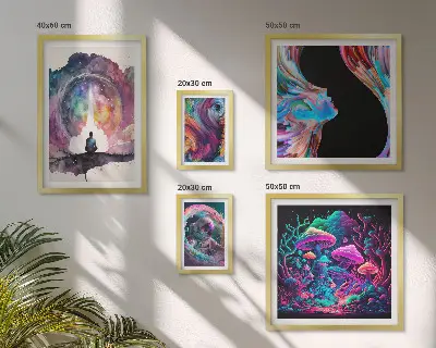 Képkészlet nappaliba szürrealista kozmikus inspirációk