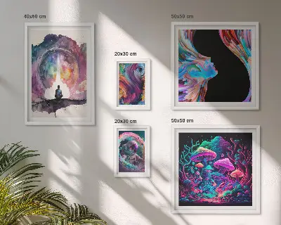 Képkészlet nappaliba szürrealista kozmikus inspirációk