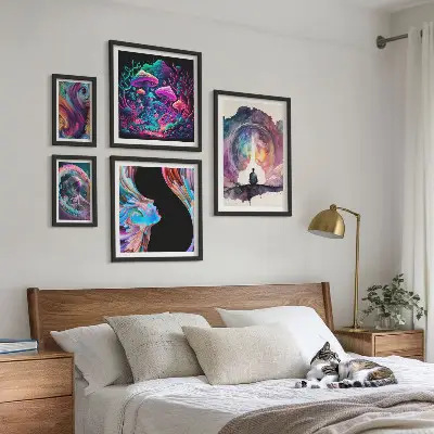 Képkészlet nappaliba szürrealista kozmikus inspirációk