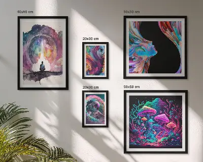 Képkészlet nappaliba szürrealista kozmikus inspirációk