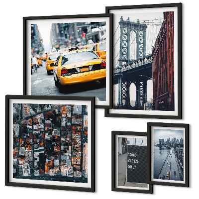 Dekorációs kép készlet nappaliba New York lenyűgöző panorámája