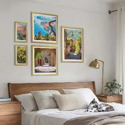 Bájos tengerparti kilátás prémium keretezett kép