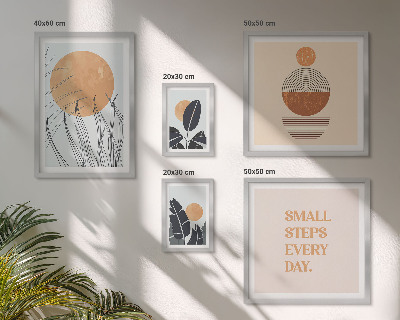 Képkészlet nappaliba Stílusos növényi grafikák szlogenek