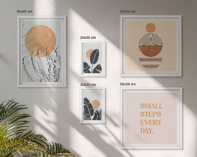 Képkészlet nappaliba Stílusos növényi grafikák szlogenek