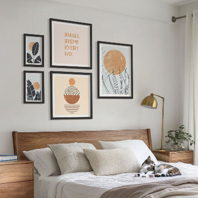 Képkészlet nappaliba Stílusos növényi grafikák szlogenek