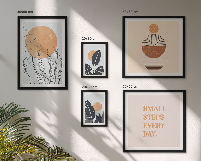 Képkészlet nappaliba Stílusos növényi grafikák szlogenek