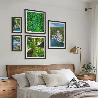 Vízesések zöld tájakon prémium keretezett képválogatás