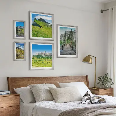Hegyi tájak és vízesések képkészlet nappaliba