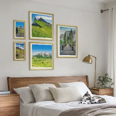 Hegyi tájak és vízesések képkészlet nappaliba