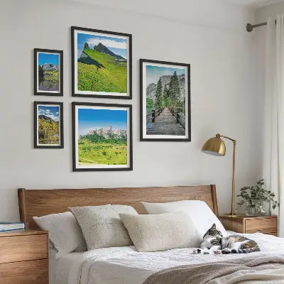 Hegyi tájak és vízesések képkészlet nappaliba