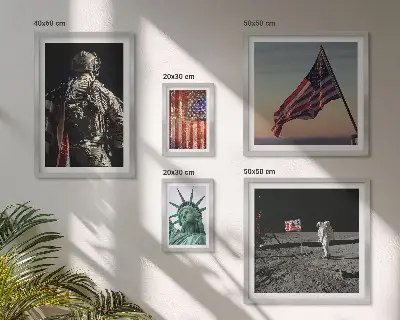 Az amerikai történelem szimbolikája dekorációs képszett nappaliba