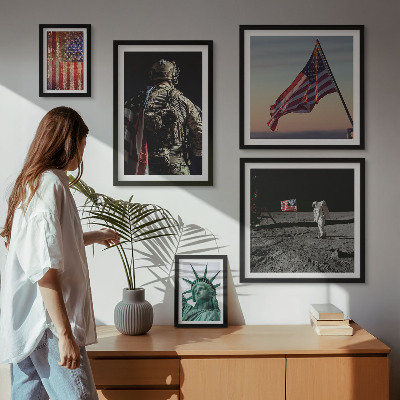 Dekorációs kép készlet nappaliba Az amerikai történelem szimbolikája