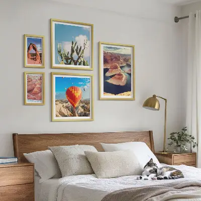 Hegyi tájak és vizek dekorációs képszett nappaliba