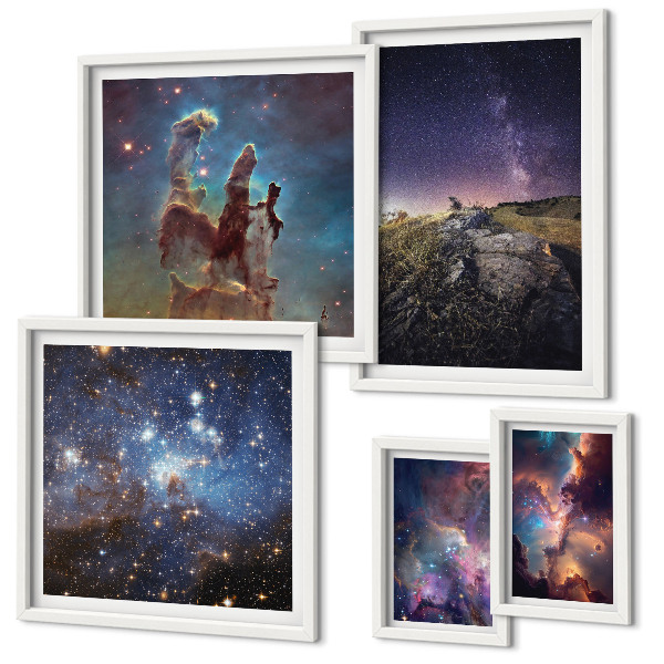 Képkészlet nappaliba Galaxisok kozmikus tájképei