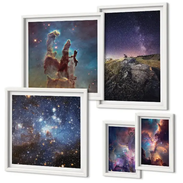 Galaxisok kozmikus tájképei képkészlet nappaliba