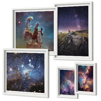 Galaxisok kozmikus tájképei képkészlet nappaliba