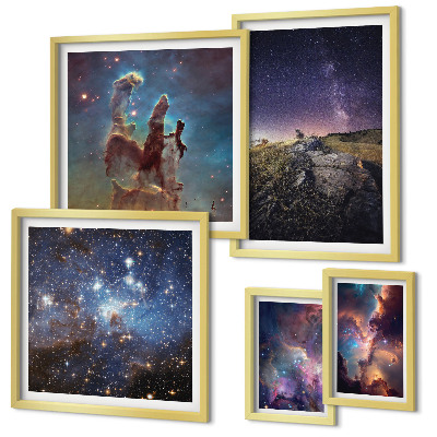Képkészlet nappaliba Galaxisok kozmikus tájképei