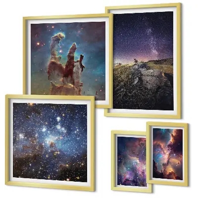 Galaxisok kozmikus tájképei képkészlet nappaliba