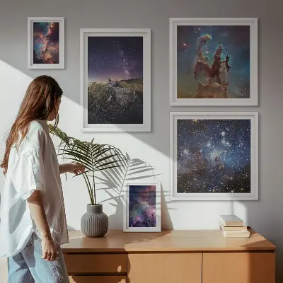 Galaxisok kozmikus tájképei képkészlet nappaliba