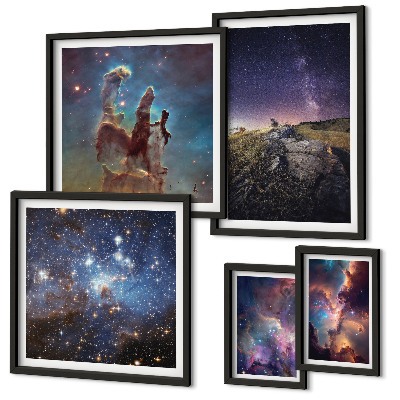 Képkészlet nappaliba Galaxisok kozmikus tájképei
