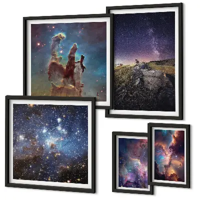 Galaxisok kozmikus tájképei képkészlet nappaliba