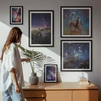 Galaxisok kozmikus tájképei képkészlet nappaliba