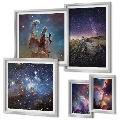 Galaxisok kozmikus tájképei képkészlet nappaliba