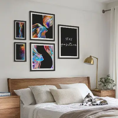 Színes pozitív absztrakciók képkészlet nappaliba