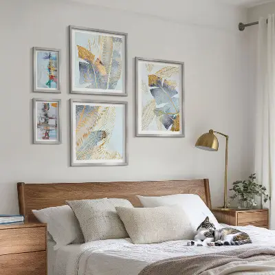 Dekorációs képkészlet nappaliba modern növényi motívumokkal
