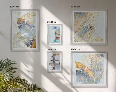 Dekorációs képkészlet nappaliba modern növényi motívumokkal