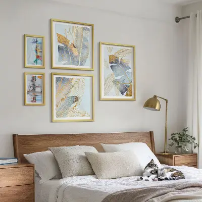 Dekorációs képkészlet nappaliba modern növényi motívumokkal