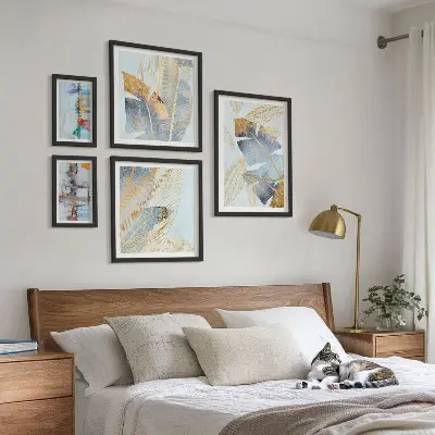 Dekorációs képkészlet nappaliba modern növényi motívumokkal