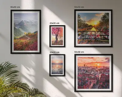 Hegyvidéki városi panoráma falikép prémium keretezett kivitelben
