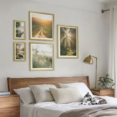 Képkészlet nappaliba erdős tájak napsütéssel és vízzel