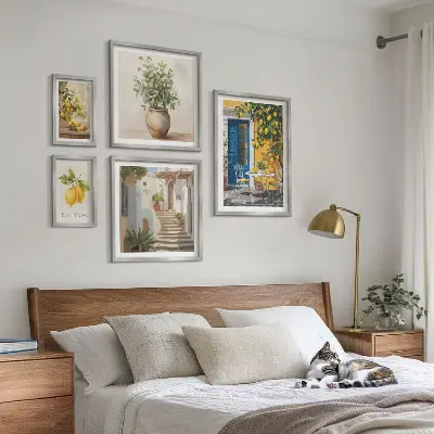 Képkészlet nappaliba citrusos stílusú inspirációkkal