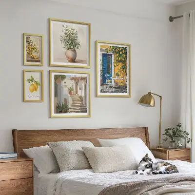 Képkészlet nappaliba citrusos stílusú inspirációkkal