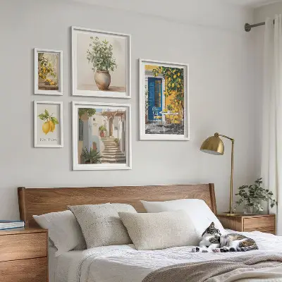 Képkészlet nappaliba citrusos stílusú inspirációkkal