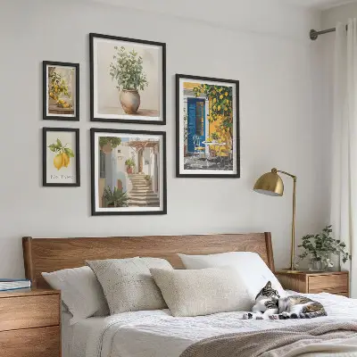 Képkészlet nappaliba citrusos stílusú inspirációkkal