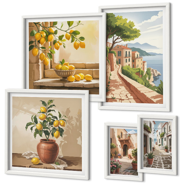 Képkészlet nappaliba Bájos mediterrán kilátás