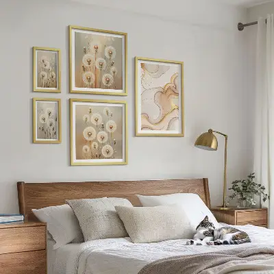 Képkészlet nappaliba finom természetű virágmotívumokkal