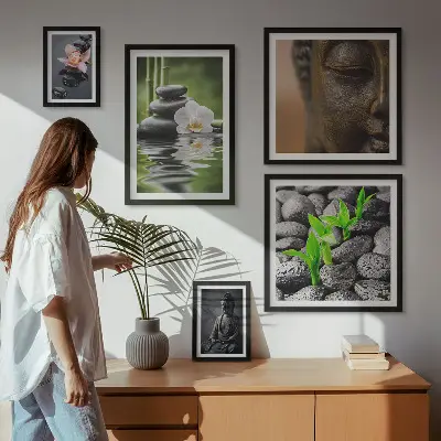 Pihentető zen hangulatú prémium keretezett kép válogatott készlet