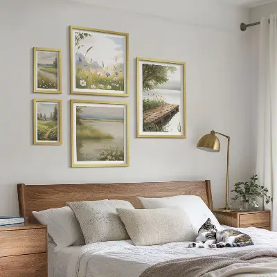 Prémium keretezett kép békés tájak réthíddal