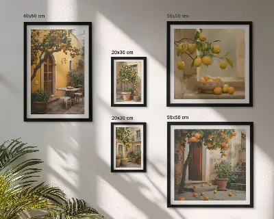 Citrusfélék a kertben prémium keretezett kép