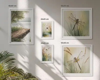 Szitakötők békés tájai képkészlet nappaliba
