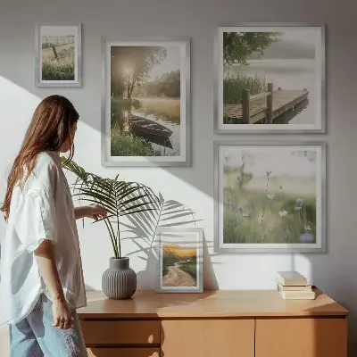 Zöld víz nyugodt tájai prémium keretezett képválogatás