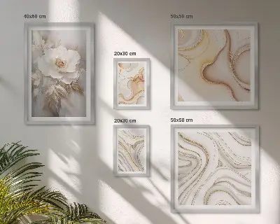 Képkészlet nappaliba absztrakt virágmotívumok elegáns stílusban