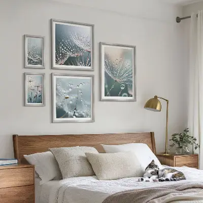 Harmatcseppek minimalista növények prémium keretezett kép