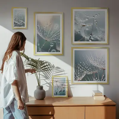 Harmatcseppek minimalista növények prémium keretezett kép