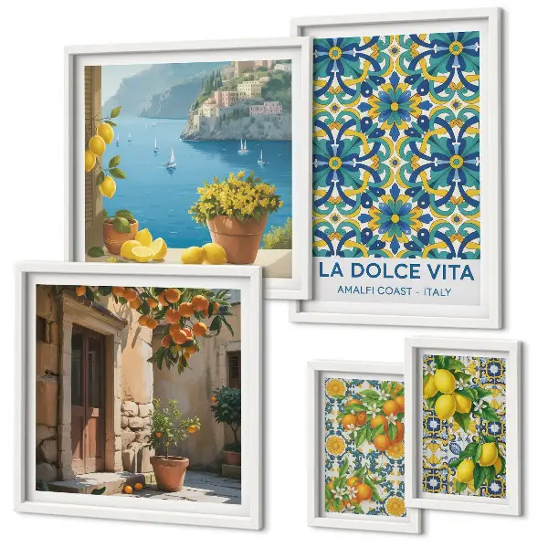Olasz Amalfi citrusfélék képkészlet nappaliba